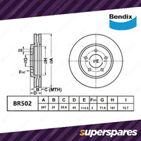 Bendix Front ULT Disc Brake Rotors for Ford Falcon Tickford Fairmont Fairlane AU