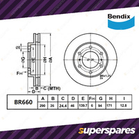 Bendix Front ULT4WD Brake Rotors for Mitsubishi Pajero NM NP NS NT NW OD 290mm