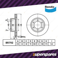 Bendix Front ULT4WD Brake Rotors for Toyota Landcruiser Prado VZJ KZJ90 95 RZJ95