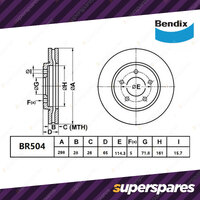 Bendix Ultimate Front Disc Rotors + Brake Pads for Ford Falcon BA BF FG X 298mm