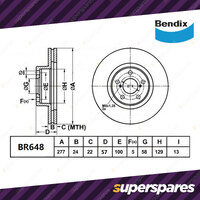 Bendix ULT Front Disc Rotors + Brake Pads for Subaru Liberty Outback BD BG BE BH