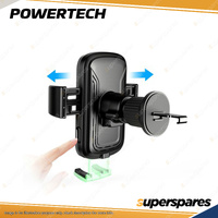 Powertech Air Vent Mount Holder Clip Phone Cradle with 15W Wireless Charge