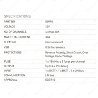 Projecta 12V 10A Smart Relay - Multi Channel Suit for use with Starter Batteries