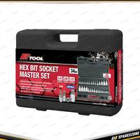 34 Pcs of PK Tool 1/4" 3/8" & 1/2" Dr Hex Bit Socket Master Set - Metric & SAE
