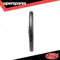 SAAS Steering Wheel Leather Corsa 350mm Contoured Grip Black Aluminium Spokes