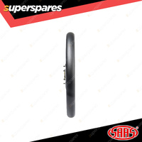 SAAS Steering Wheel Leather Lusso 350mm Contoured Grip Black Aluminium Spokes