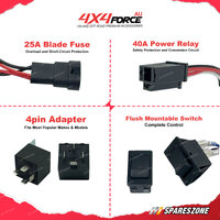 7 Inch LED Round Driving Lights Offroad Headlight + Wiring Loom Harness Kit