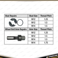 8 Pcs of PK Tool Wheel Stud & Hub Bolt Hole Thread Repair Set - Dual Purpose