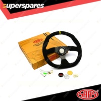 SAAS Steering Wheel 14 Inch Black Suede Flat Bottom + Indicator ADR Complied