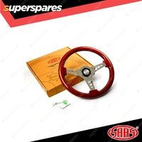 SAAS Steering Wheel 14 Inch Wood Logano Chrome Spoke with Standard Horn Button
