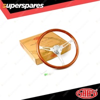 SAAS Steering Wheel 15 Inch Wood Classic Brushed Alloy Slotted 50mm Dish