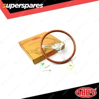 SAAS Steering Wheel 15 Inch Wood Classic Polished Alloy Slots Riveted Woodgrain