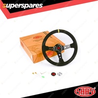 SAAS Steering 14 Inch Wheel Suede GT Deep Dish Black With Holes + Indicator