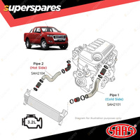 SAAS Intercooler Polish Alloy Pipe Cold Side for Ford Ranger PX 3.2L 2011-2022