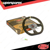 SAAS Steering Wheel Suede Pista 330mm Black Indicator Contoured Grip 40mm Dish