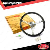 SAAS Steering Wheel Polyurethane 15 inch Classic Brushed Alloy With Holes ADR