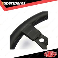 SAAS Steering Wheel 14 Inch Leatherette Retro Black Spoke Black Stit