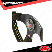 SAAS Steering Wheel Suede Corsa 330mm Black Indicator Contoured Grip 40mm Dish