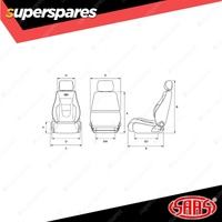 SAAS Seat Trax Premium Seat Black PU Easy Wipe Clean ADR Compliant Dual Recliner