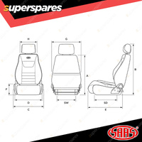 SAAS Premium Automotive Seat 4x4 Black PU Dual Recliner ADR Compliant