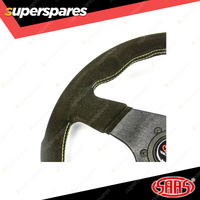 SAAS Steering Wheel Suede Corsa 330mm Black Indicator Contoured Grip 40mm Dish