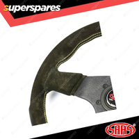 SAAS Steering Wheel Suede Pista 330mm Black Indicator Contoured Grip 40mm Dish