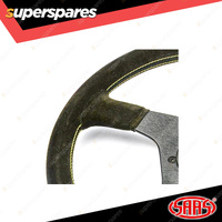SAAS Steering Wheel Suede Sprint 350mm Black Indicator Rounded Grip 40mm Dish