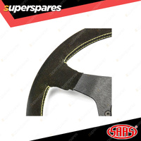 SAAS Steering Wheel Suede Racing 320mm Black Indicator Rounded Grip 35mm Dish