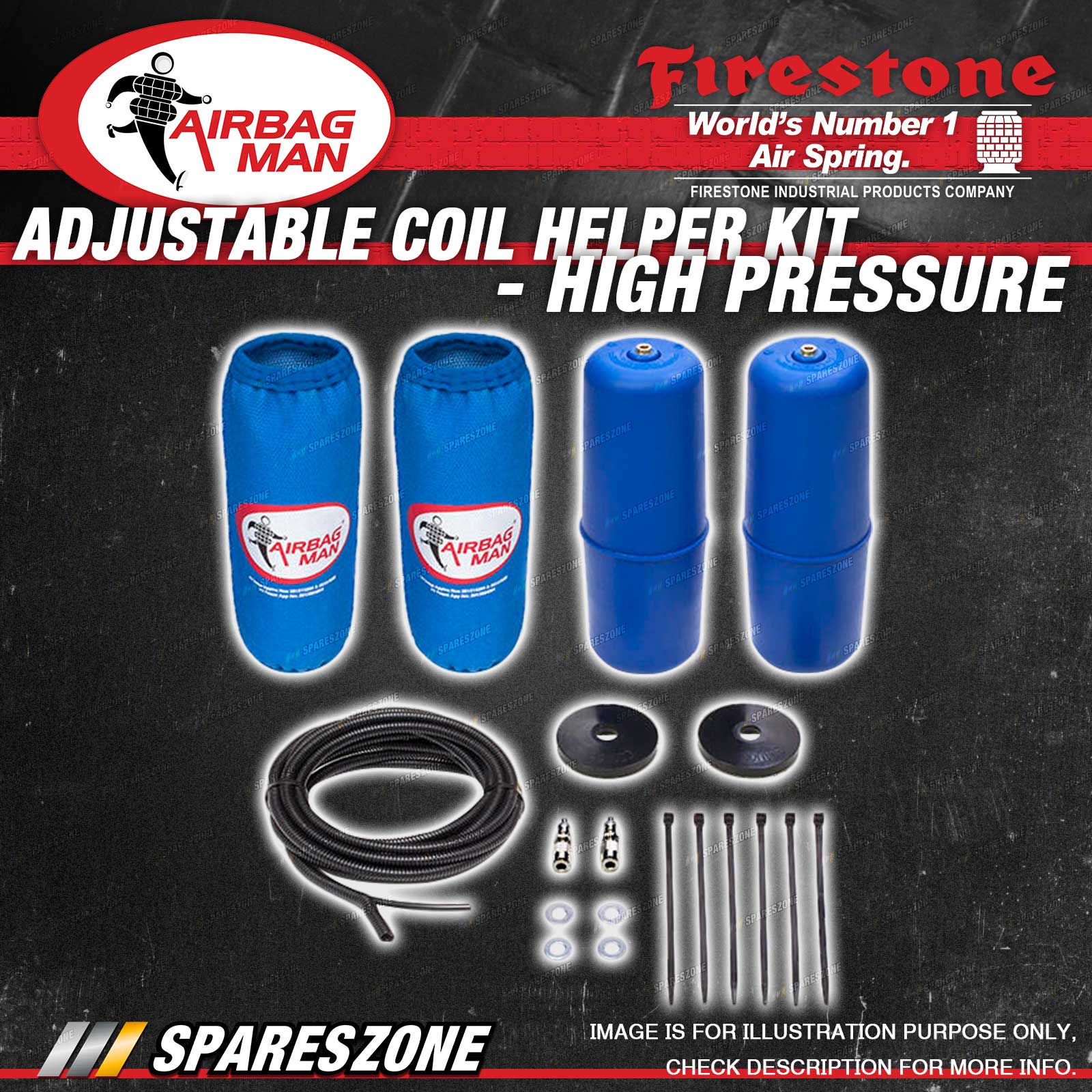 Airbag Man 4050mm Raised Air Suspension Helper Kit High Pressure for