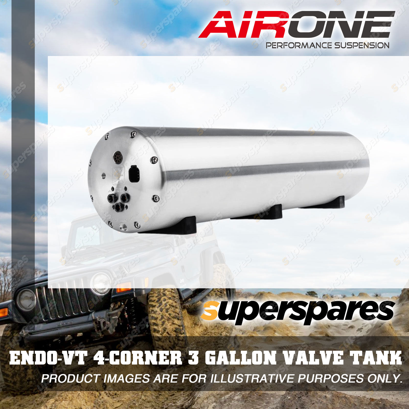 Airone AccuAir ENDO-VT 4-Corner 3 Gallon Valve Tank for Air Suspension ...