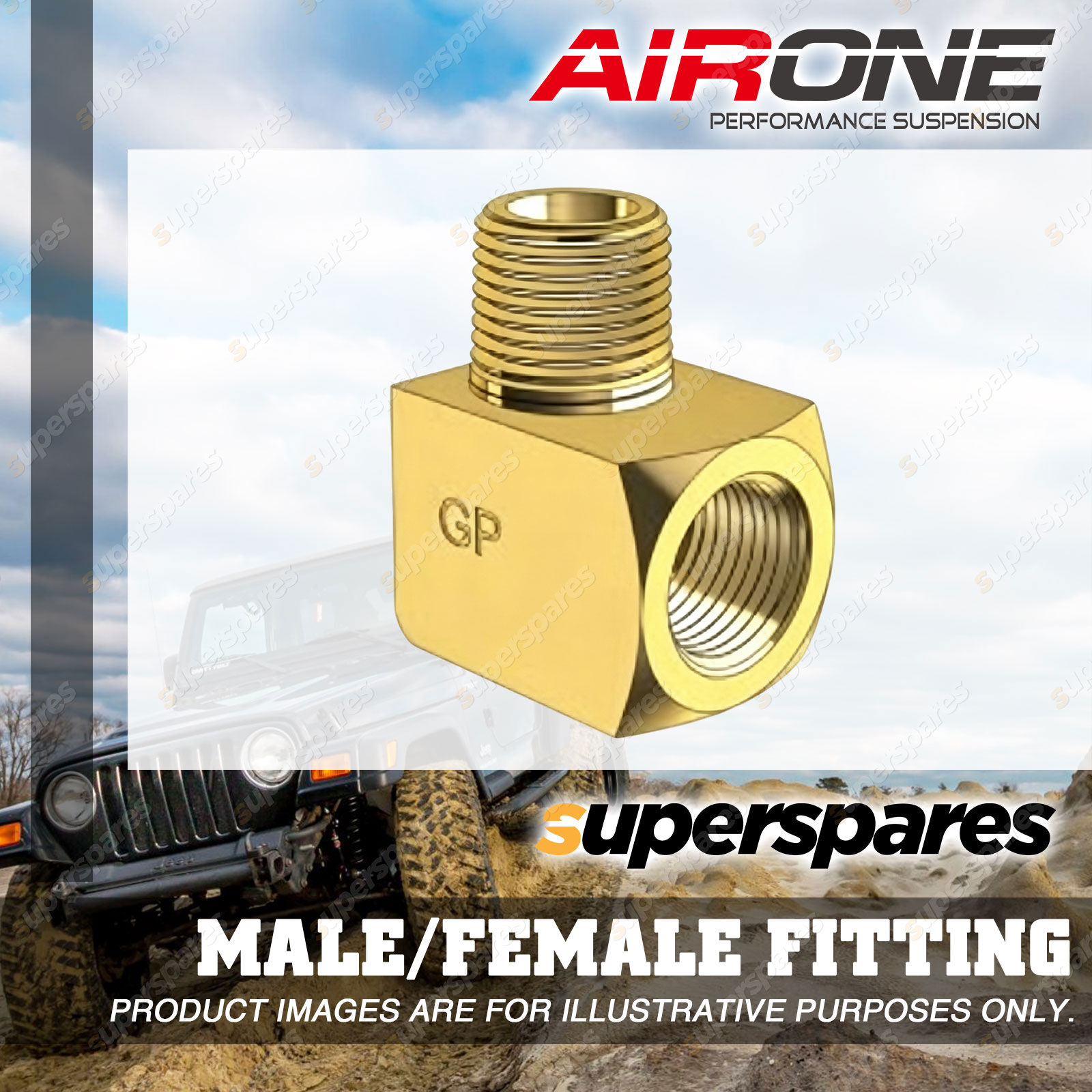 Airone Elbow 3/8 Male/Female Fitting Suits Air Suspension and Onboard ...
