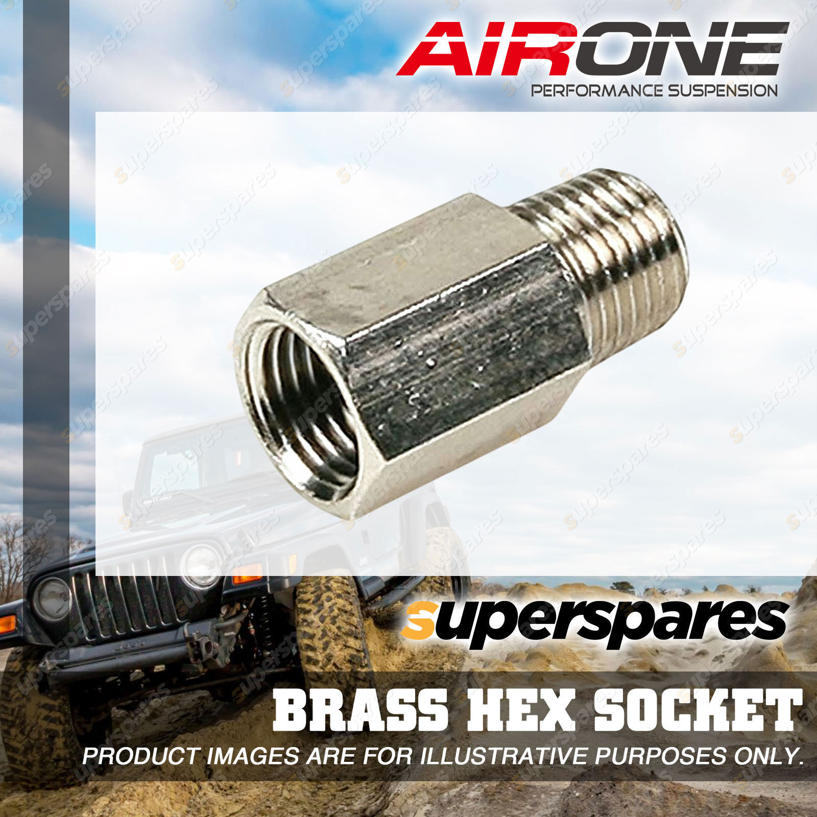 Airone 3/8 Brass Hex Socket for Air System Plumbing and Component ...