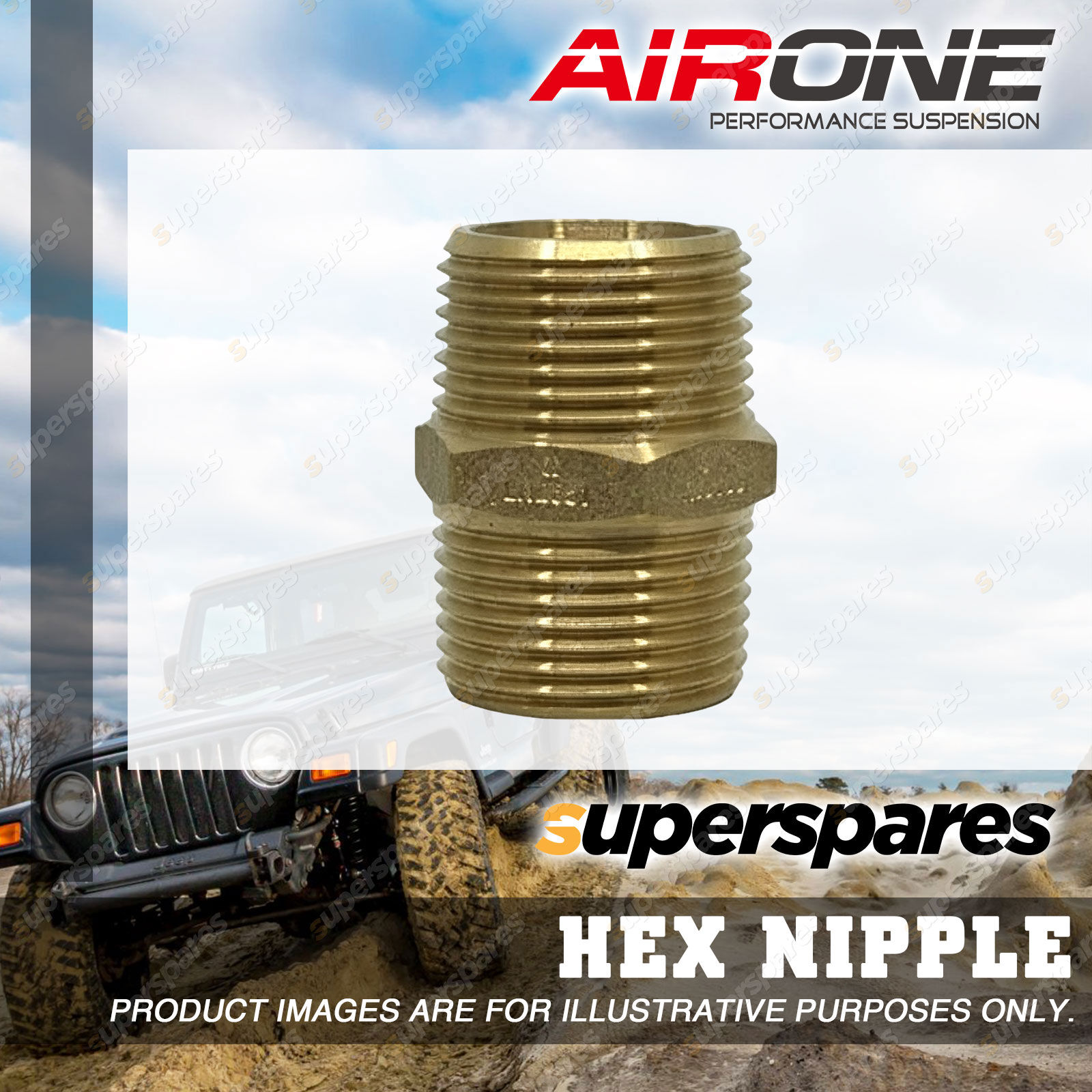 Airone 1/2 Hex Nipple - Suits Air Suspension and Onboard Air Systems