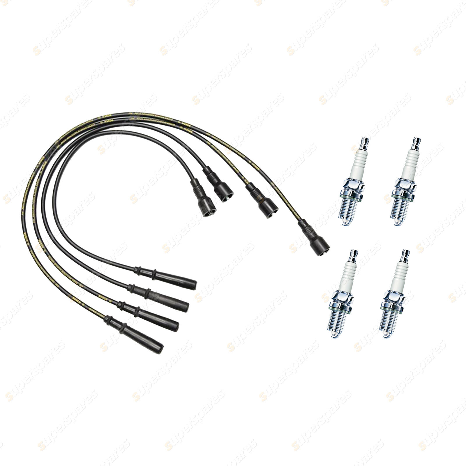 Bosch Ignition Leads + 4 Denso Iridium Power Spark Plugs for Holden