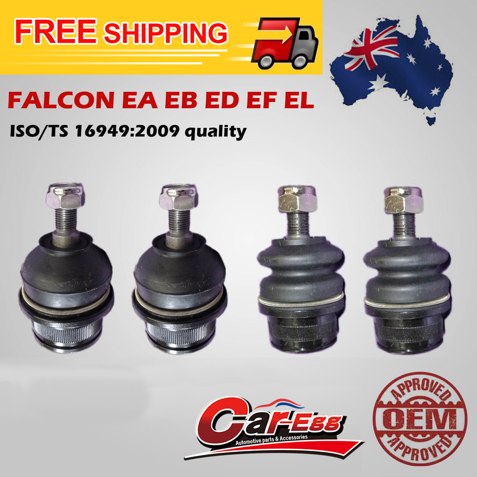 4 Upper Lower Ball Joints for Ford Falcon Fairlane Fairmont EA EB ED EF
