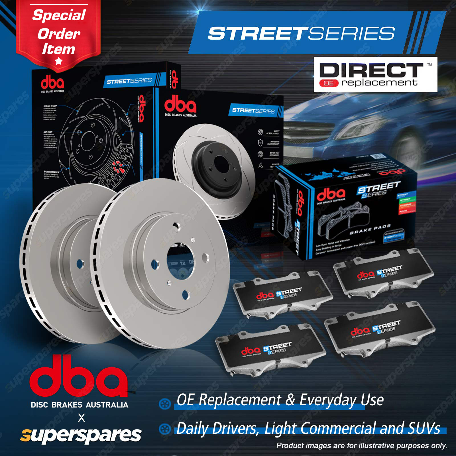 DBA Rear Street Disc Brake Rotors Pads for Great Wall X240