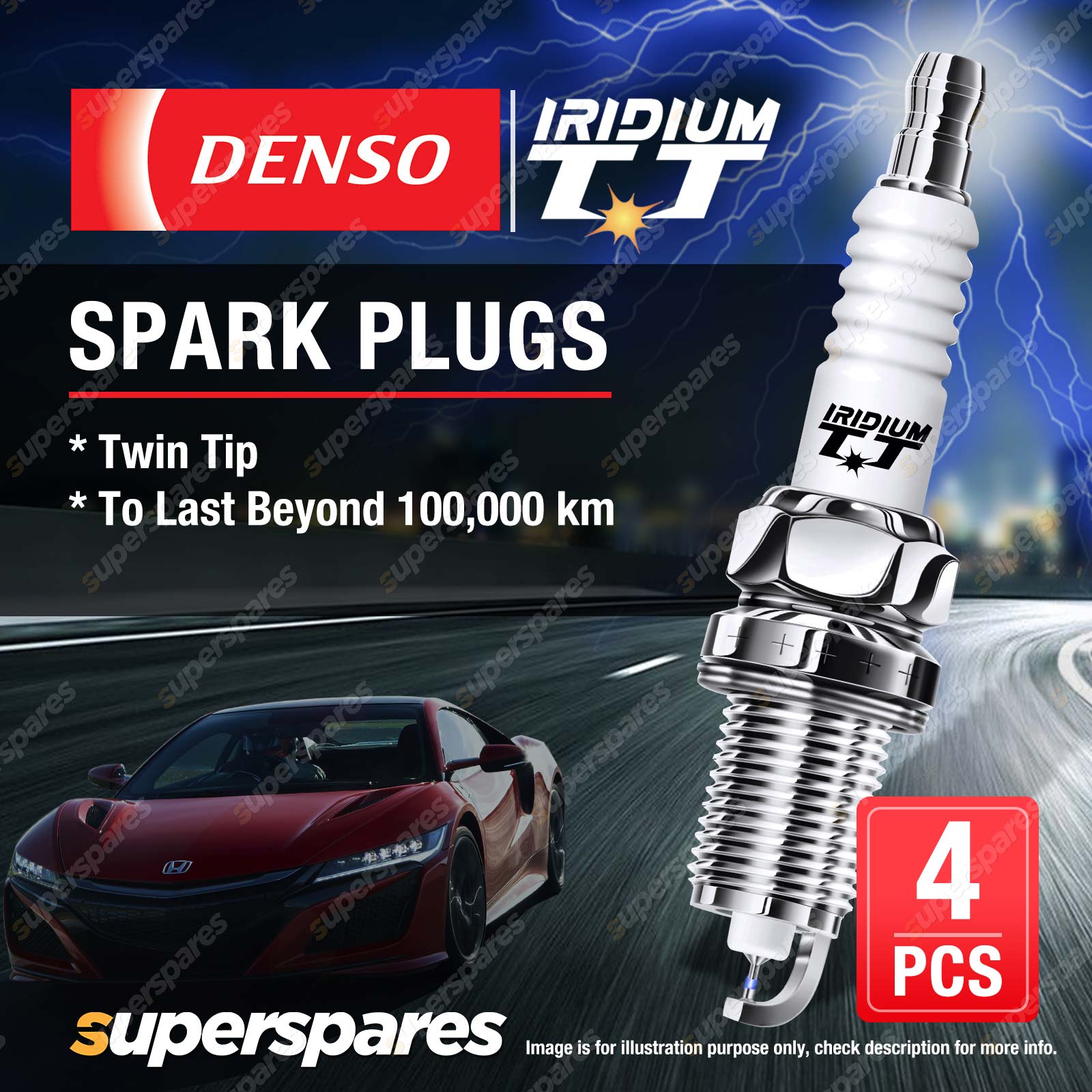 4 Pack Denso Iridium Long Life Spark Plugs for 2010-2017 TOYOTA CAMRY L4-2.5L