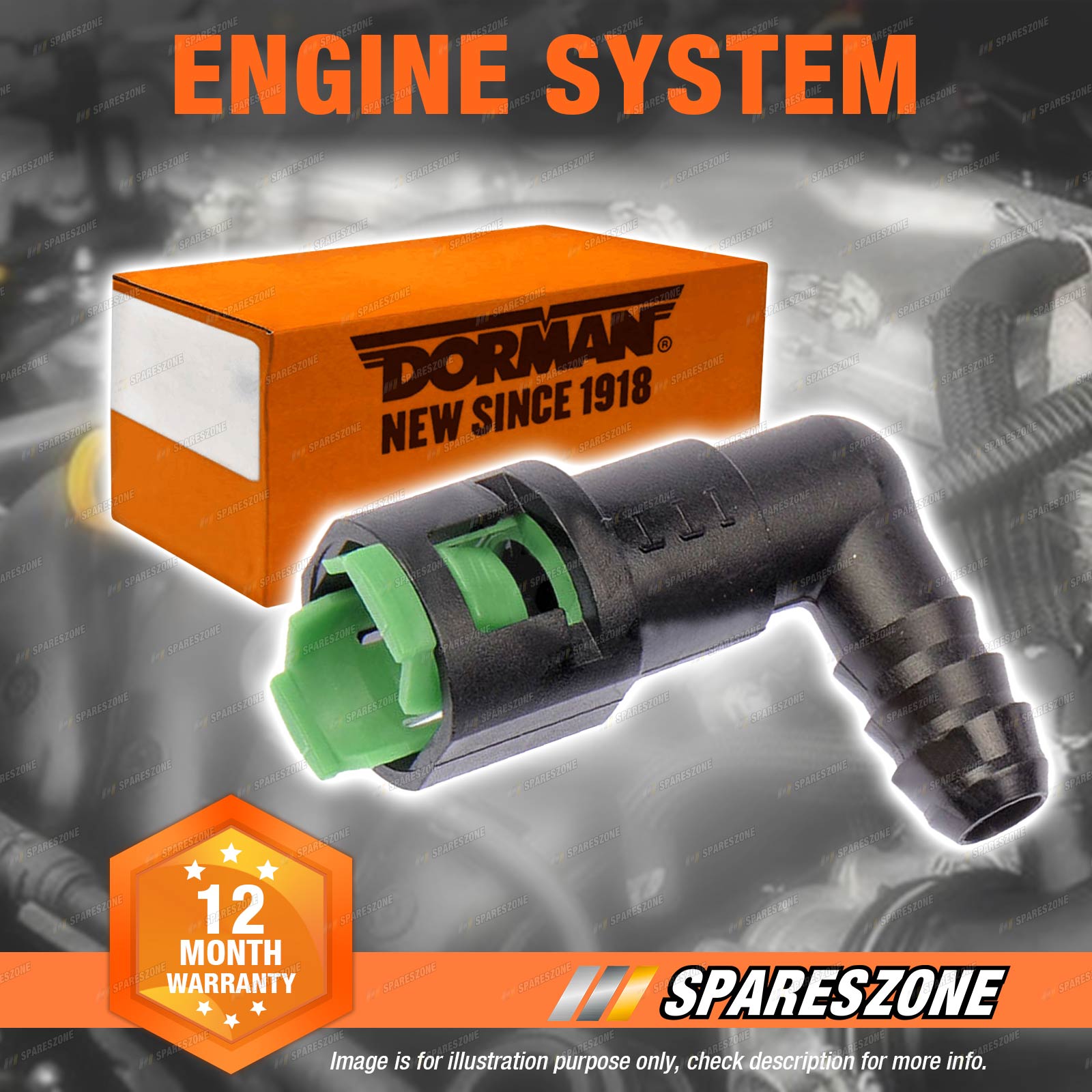 Dorman Fuel Line Quick Connector 90 Degree Angle 5/16 In 3/8 Inch