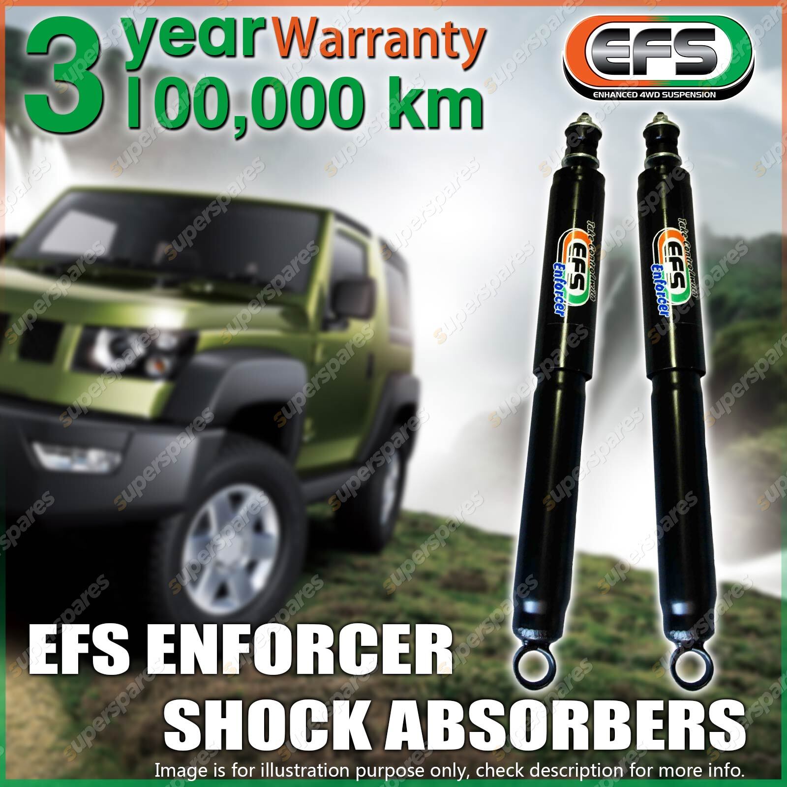Rear EFS Enforcer Shock Absorbers for Holden Jackaroo LWB SWB IFS Leaf