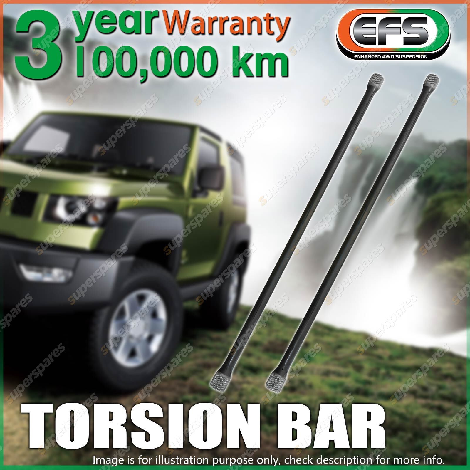Pair EFS Heavy Duty Torsion Bar for LANDCRUISER IFS FZJ UZJ 100 Series