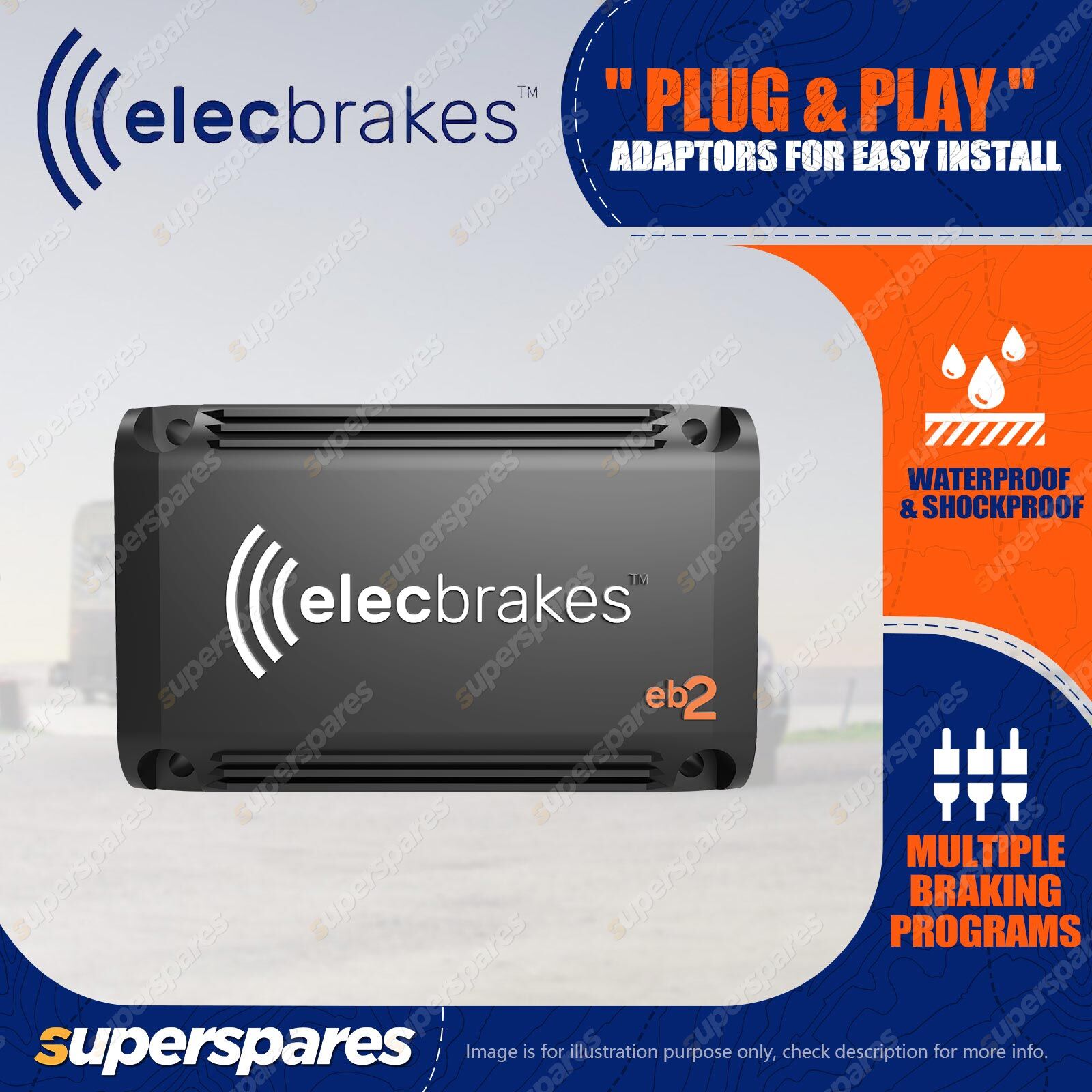 Elecbrakes Electric Brake Controller Unit - Trailer Mounted EB2 No