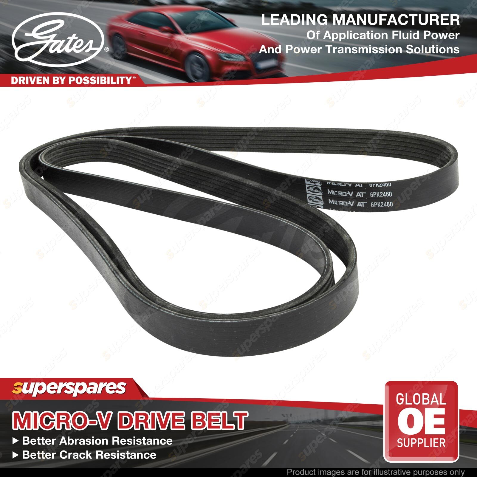 New Gates Accessory Drive Belt 6PK2460 for Jaguar XType 2.0 V6 Sedan 0205