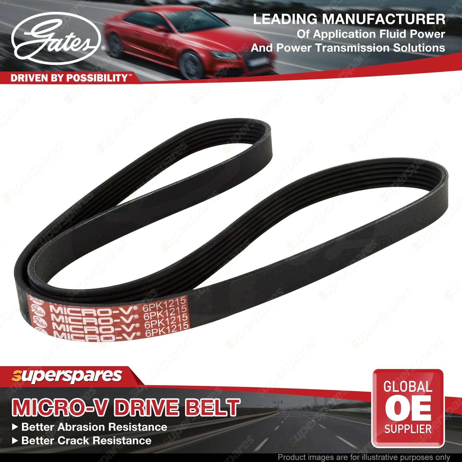 Gates Alt Drive Belt for Nissan Dualis Lafesta Qashqai Serena XTrail L