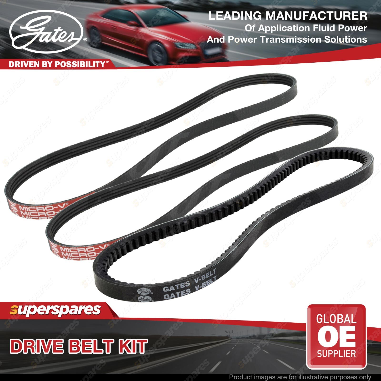 A/C Compressor Serpentine Drive Belt Compatible with Chevy GMC Cadillac Hummer 
