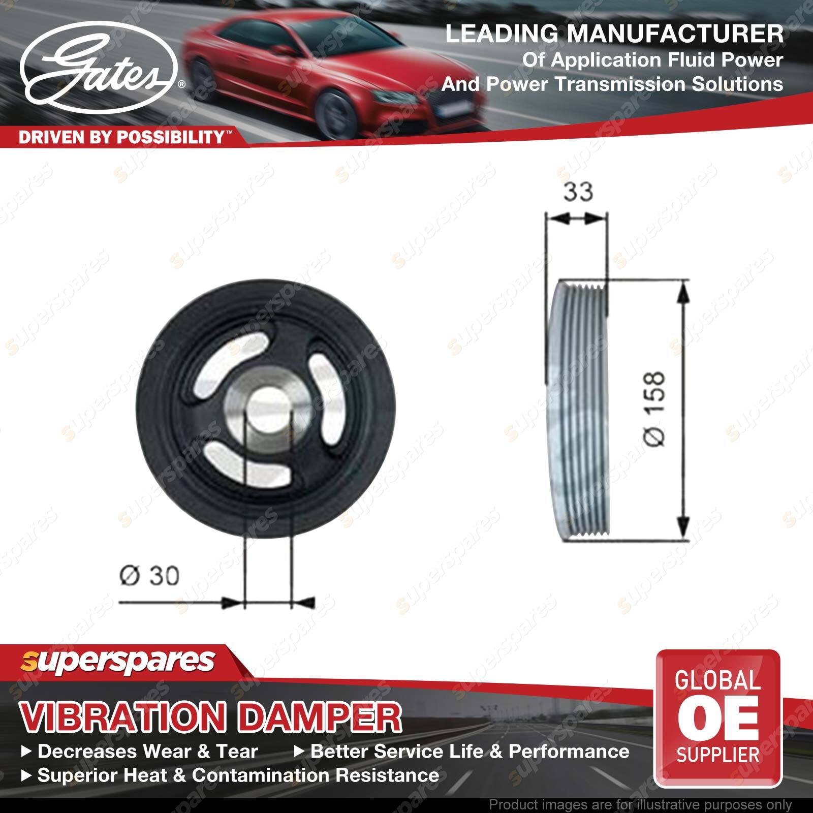 Gates Harmonic Balancer for Mini R56 1.6L 9HZ W16 D16 80KW 11/2006-09/2010
