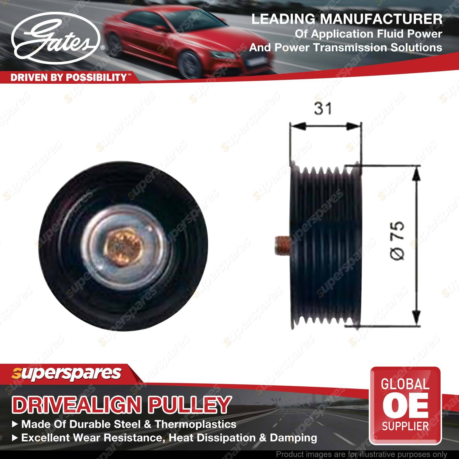 Gates Upper Alternator Idler Pulley for Infiniti G37 V36 3.7L 235kW 4WD Petrol