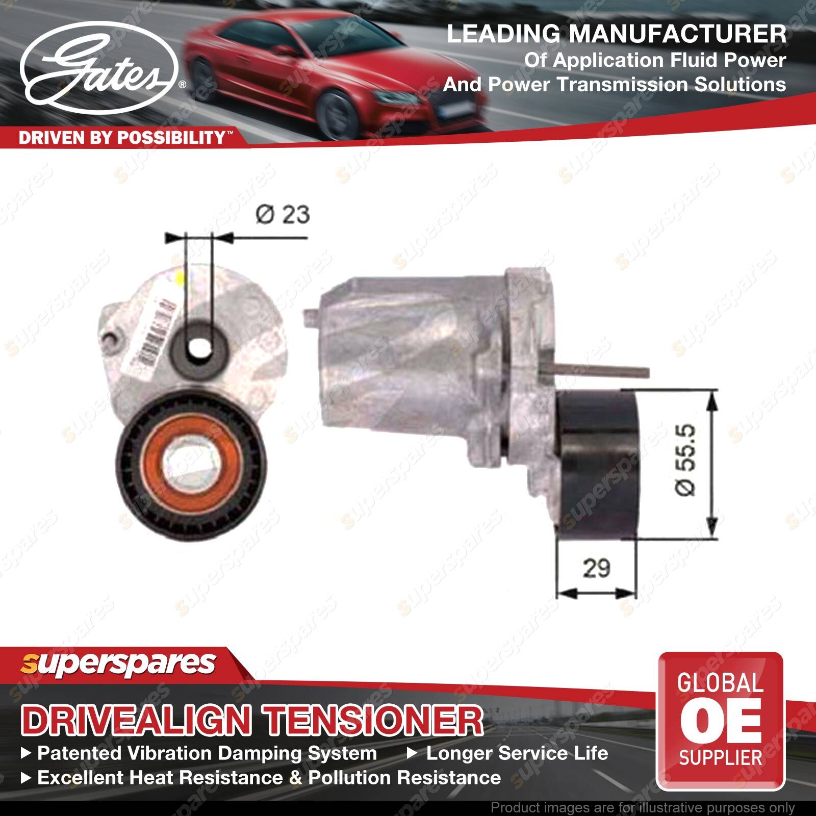 Gates Alternator Belt Tensioner for BMW 330d E90 E92 E93 530d F07 535d F10