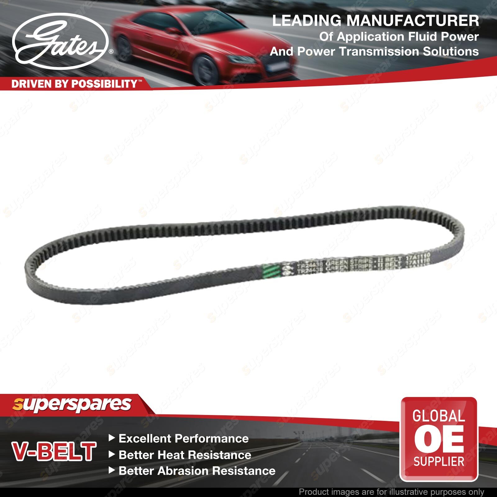 Gates Alternator V Belt for Kia K2700 K74V PU TU Pregio FP 2.7L 59KW