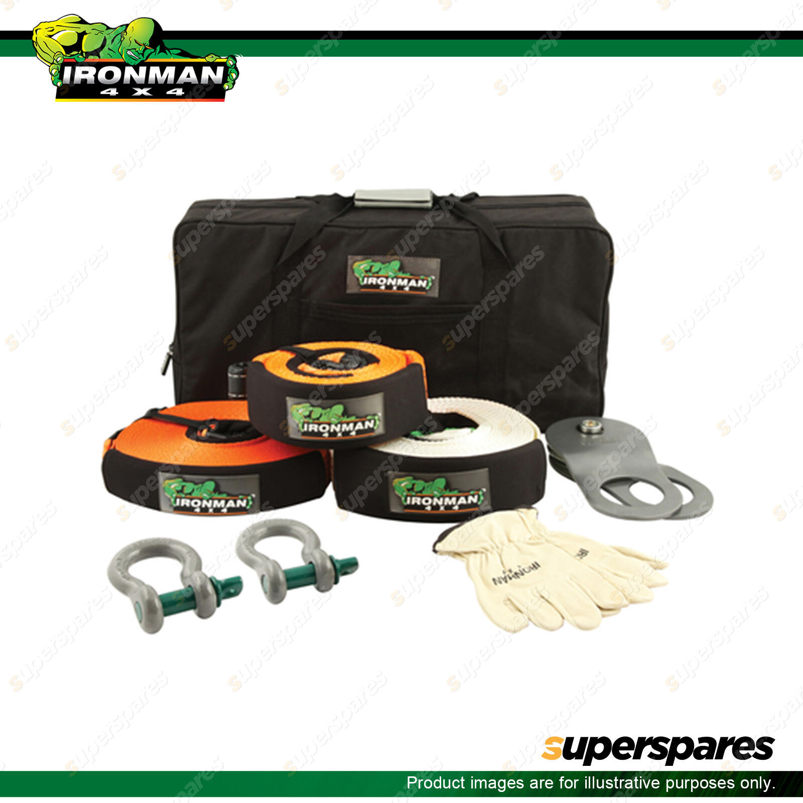Ironman 4x4 Recovery Accessories Large Recovery Kit to Suit Offroad