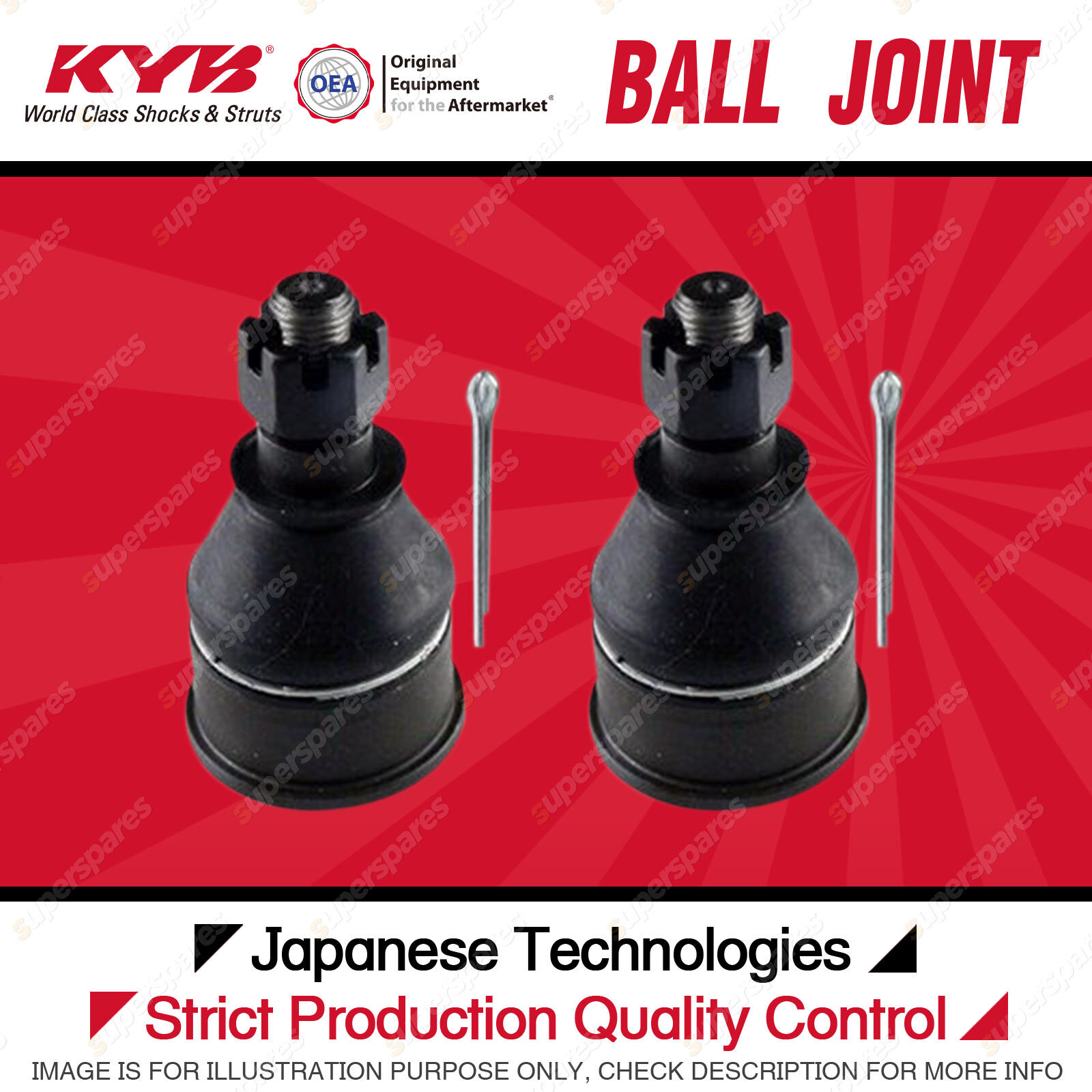 2 Pcs KYB Front Lower Ball Joints for Honda Civic ES GLi 1.7L Sedan